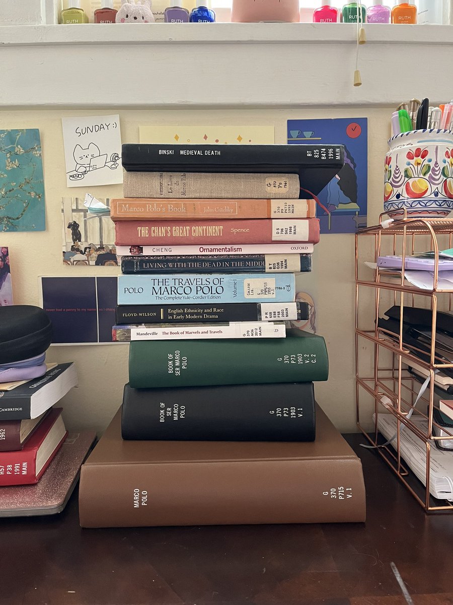 stepped back for a sec and took a real look at the books on my desk, defamiliarized before my very eyes