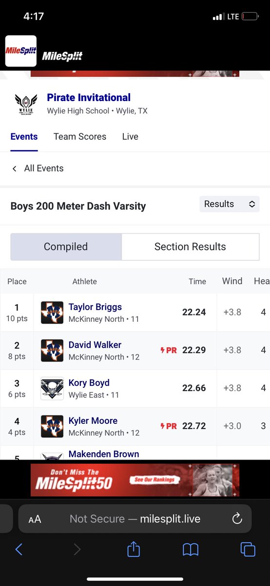 McrosbyMelvin's tweet photo. We will take it! Varsity boys 200! Taylor Briggs, @DavidWalkerJr22 Kyler Moore! https://t.co/DitueGUQsq