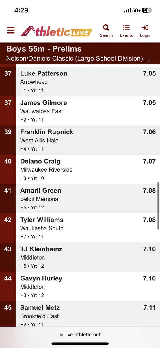 🚨 PR Alert 🚨
<a href="/Lano_LuvRunning/">Delano Craig</a> PR’d today in the 55M Dash! Early season successes are always welcomed!