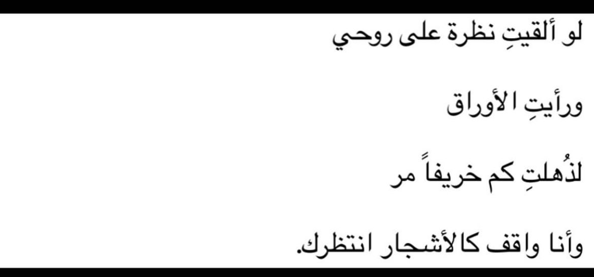 عَلّها عَيناك تَتَفرغُ لِخَريفِي ، فَهي مَشْغُولة بِفُصُولِ غَيرِي