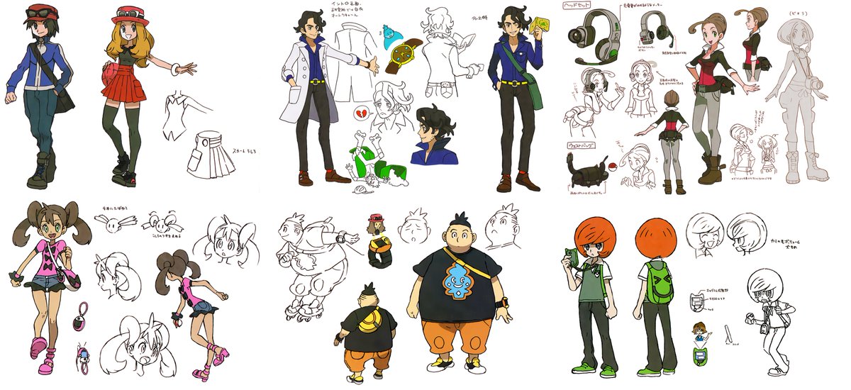 Mixeli on X: Pokémon X and Y - All Concept Art of Starters