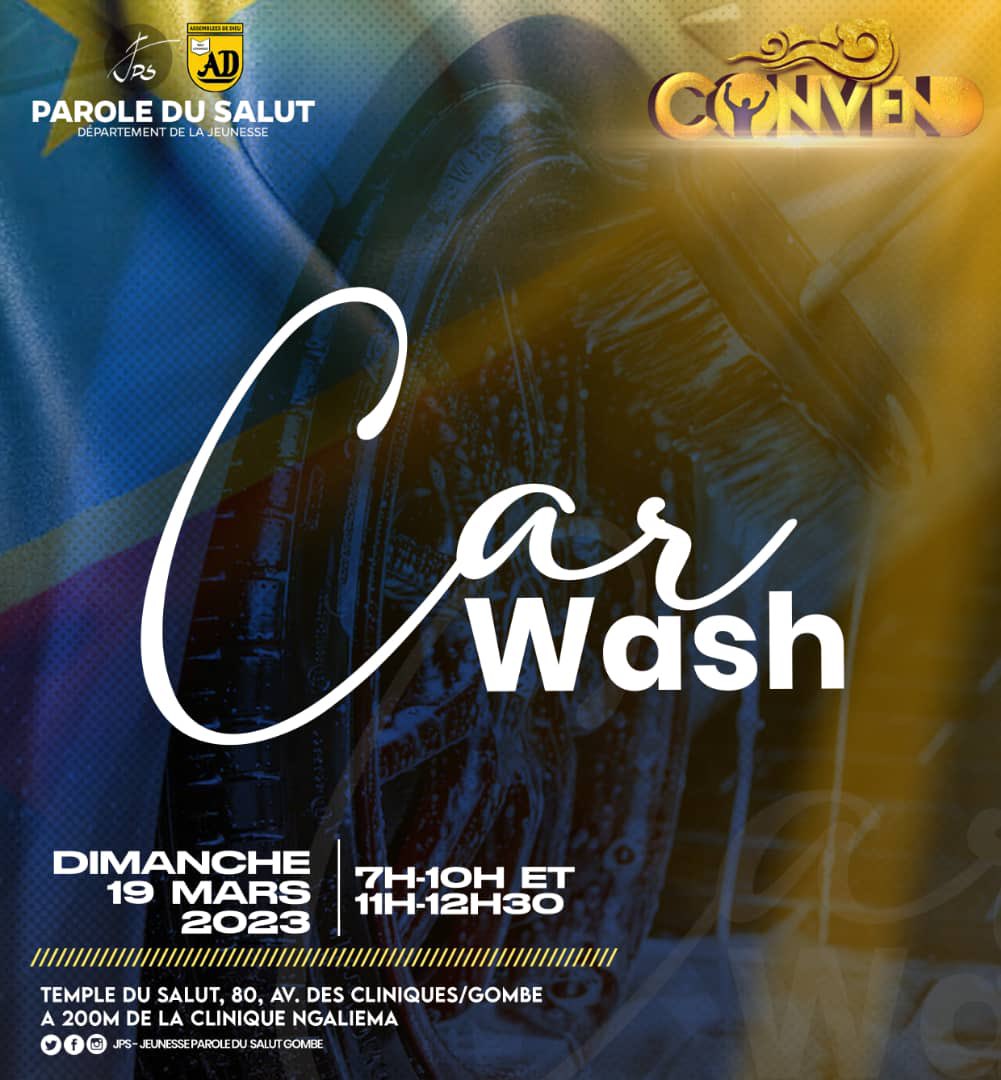 JpsGombe's tweet photo. Car Wash 🚙
La @JpsGombe va procéder demain, dimanche 19 Mars au lavage des véhicules et au cirage des chaussures des membres de l'Eglise.
⏰: 7h-10h et 11h-12h30
Tenue: T-Shirt👕 + Basket👟 pas de Veste 🤵🏽♂x ni robe 👗
#CONVEND❤🔥
#JPSGOMBE🔥 https://t.co/wh3neOqNeC