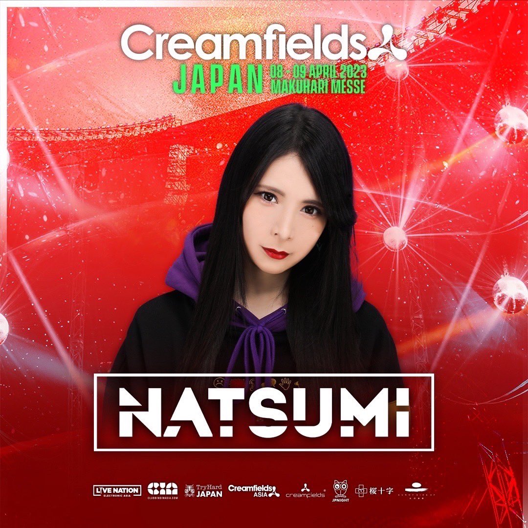 natsumi_club's tweet photo. Creamfields Japan 🇯🇵 幕張メッセ
初開催＆初出演が決定！！

私は4/8 ( 土曜 ) 初日にPlayします🎧
新曲と新アパレル急いで制作する🦄

久々に日本のフェス出演🥹楽しみ！！
@creamfieldsJP #Creamfieldsjapan
#Hardstyle #Hardcore #Bass #dj https://t.co/YO31xTR4VG