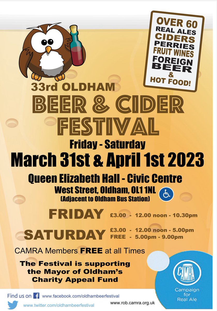 Oldham Beer Festival (@oldhambeerfest) on Twitter photo Free on a Friday? <a href="/CAMRA_ROB/">R.O.B. CAMRA</a> members, we're looking for six more volunteers to staff the #OBF23 March 31st evening session.
rob.camra.org.uk/viewnode.php?i… Free on a Friday? <a href="/CAMRA_ROB/">R.O.B. CAMRA</a> members, we're looking for six more volunteers to staff the #OBF23 March 31st evening session.
rob.camra.org.uk/viewnode.php?i…