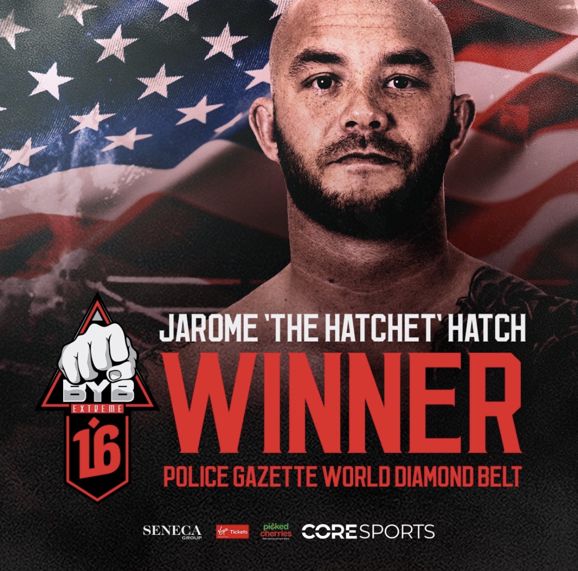 bkbbareknuckle's tweet photo. WHAT A MAIN EVENT! USA’s Jarome “The Hatchet” Hatch comes back after being knocked down twice to score a vicious knockout over “Marvelous”
Marko Martinjak from Croatia to capture the Police Gazette World Diamond Belt #BYB16 #DesertBrawl #PoliceGazette #bareknuckle https://t.co/l2F8EN4W6z