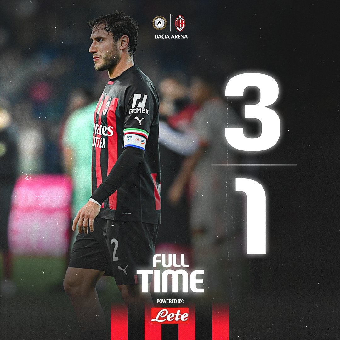 Full time.

#UdineseMilan #SempreMilan
<a href="/Acqua_Lete/">Acqua Lete</a>