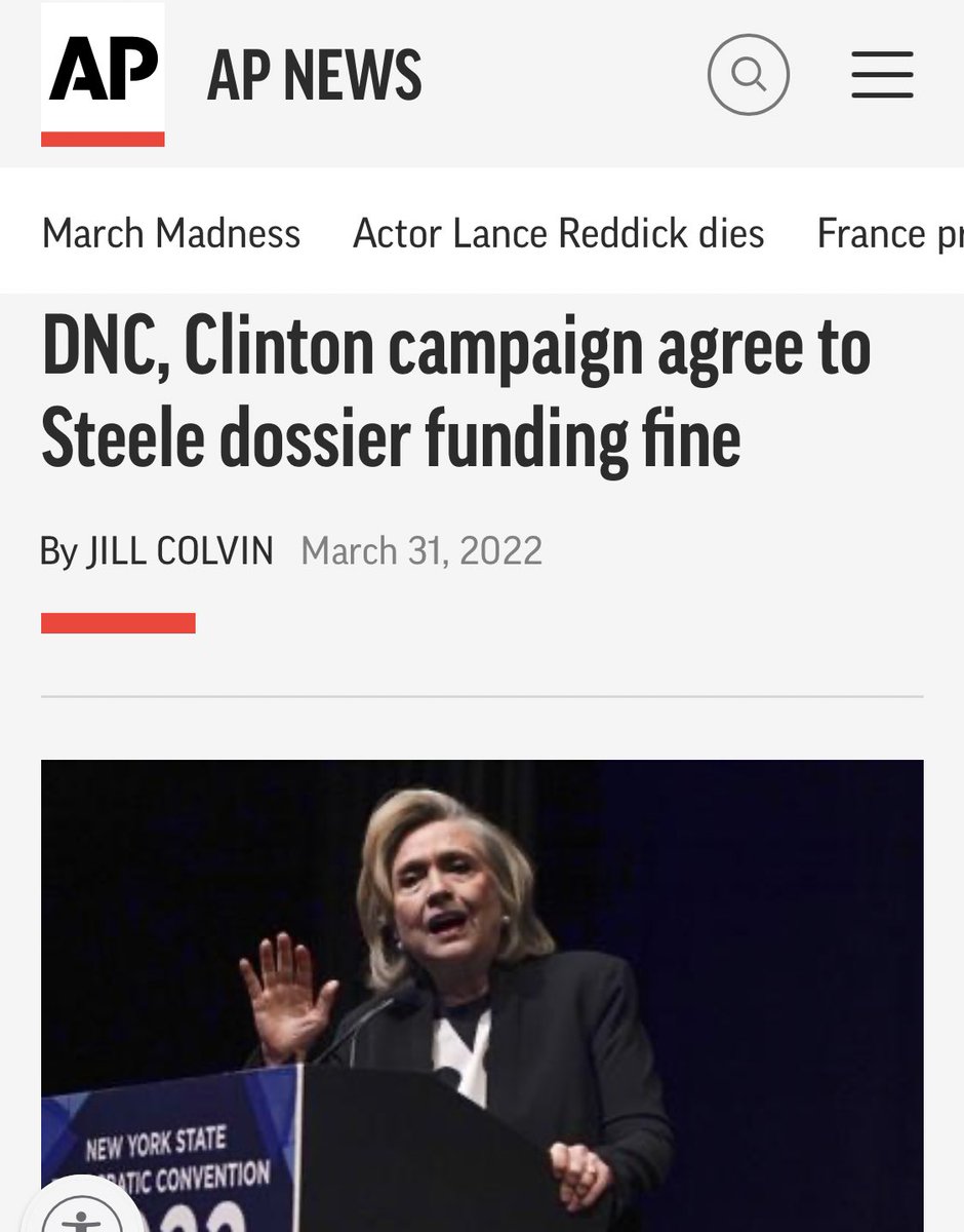 JackPosobiec's tweet photo. BREAKING: Last year Hillary Clinton quietly settled a campaign finance violation over reporting the *Steele Dossier* funding as legal services 

She paid a fine and was never arrested https://t.co/bHMwUkgV07