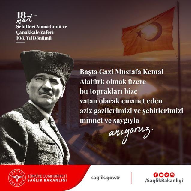 #ÇanakkaleGeçilmez
Saygı ve Rahmetle Anıyoruz.
<a href="/sbkhgm/">Kamu Hastaneleri Genel Müdürlüğü</a> <a href="/disabgm/">T.C. Sağlık Bakanlığı AB ve Dış İlişkiler G.M.</a> @TCHartumBE