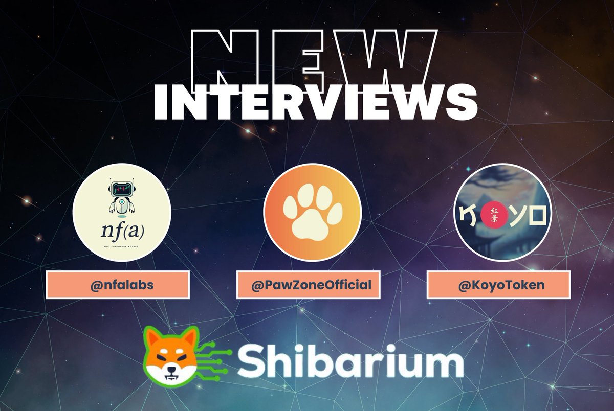 Big News Coming! 

I will be interviewing 3 amazing projects that we will see at #Shibarium!

My aim is to help you understand Shibarium projects in more detail and to support Shibarium projects!

Coming Soon! ⏳

WOOF!

#ShibArmy $nfai $KOY #PawZone #Bone #Shib #KoyArmy #NFAI