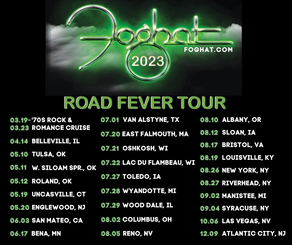 FOGHAT on Twitter "The Road Fever Tour continues! Getting ready to