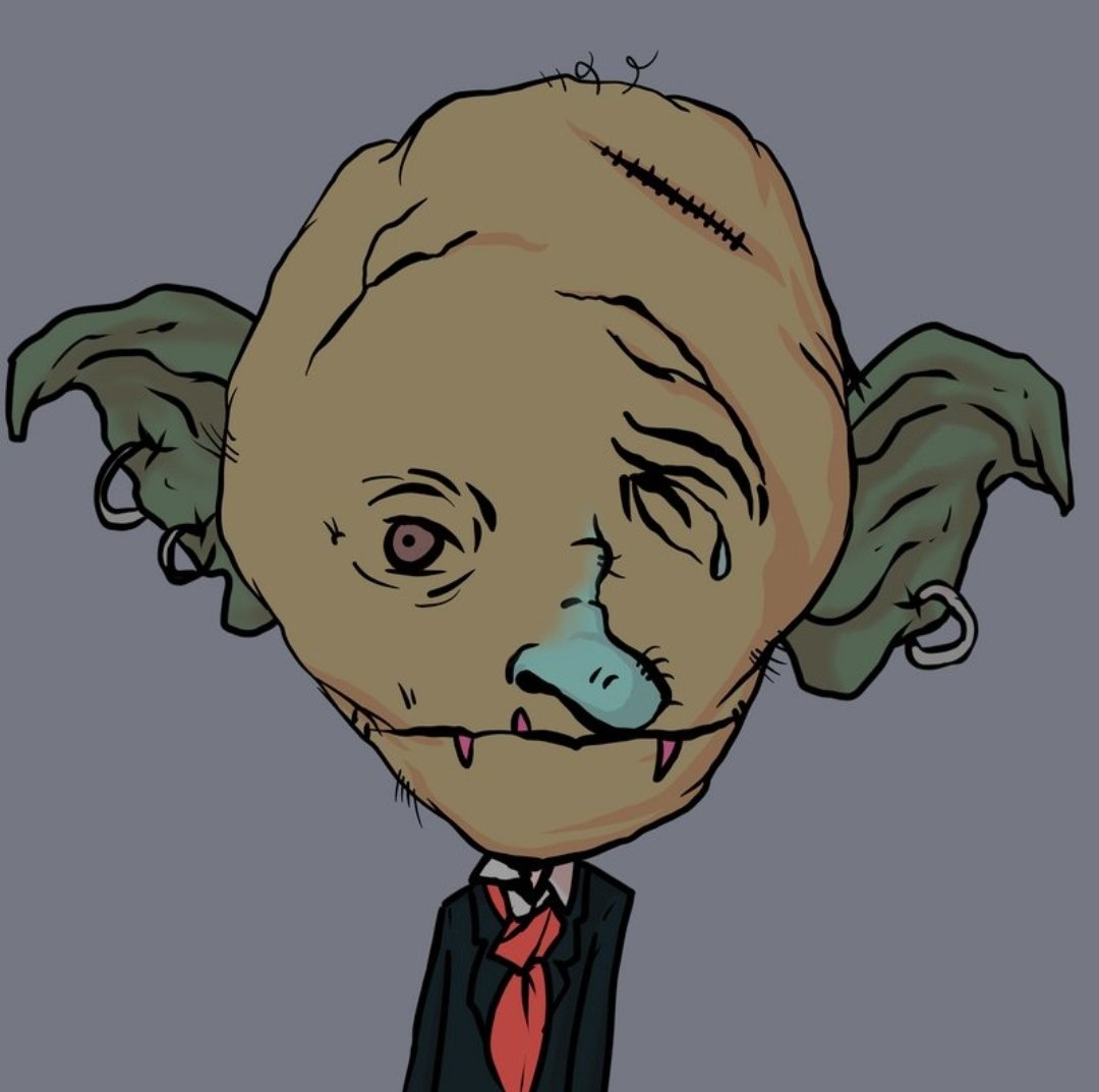 0xr0bot's tweet photo. WuRld banks ale collapsing so today I brought this top class manager to help with my finances. Seems he started to cry after first quick check of my assets. #fansee @goblintown https://t.co/WV6XL62vpO
