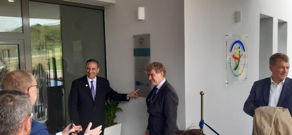EU_MarioNava's tweet photo. Today, we opened the EU 🇪🇺 funded Kormakitis Centre for Cooperation: a milestone for the future of Cyprus. An infrastructure for 🕊️, for cooperation among communities, for education and training, for culture and sport, for the future of the Maronite community and of us all. https://t.co/VEdHHVFOwP