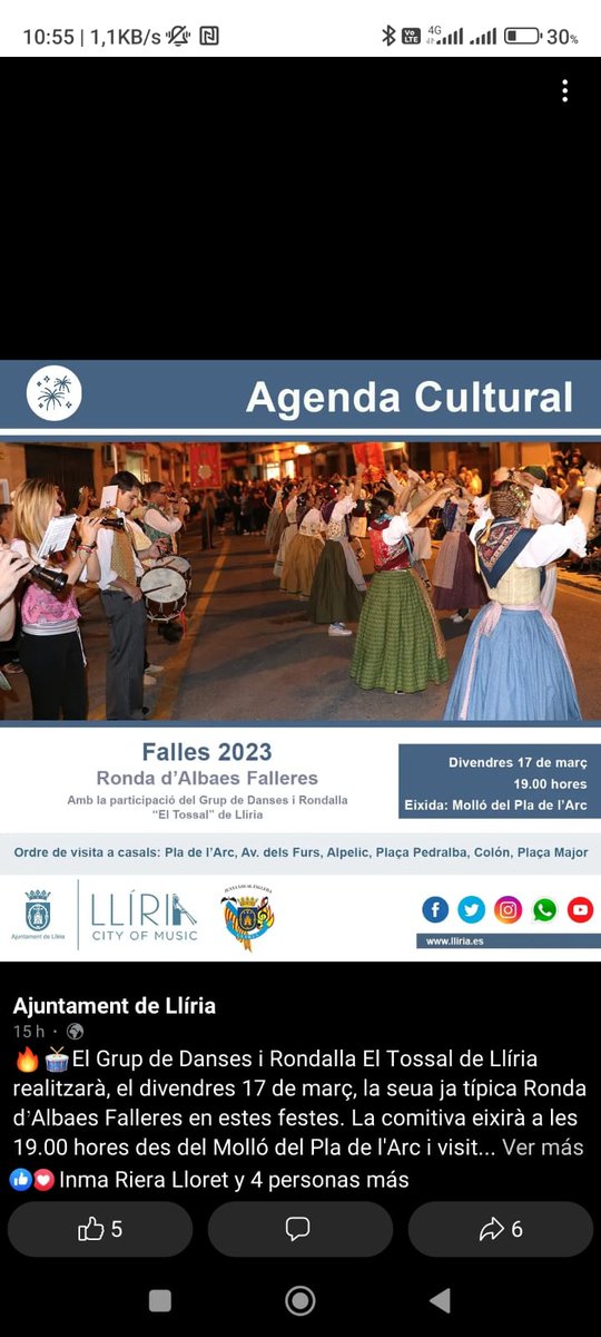 Ahir, de ronda fallera amb el millor alcalde que ha ti gut l' <a href="/aytolliria/">Ajuntament de Llíria</a>