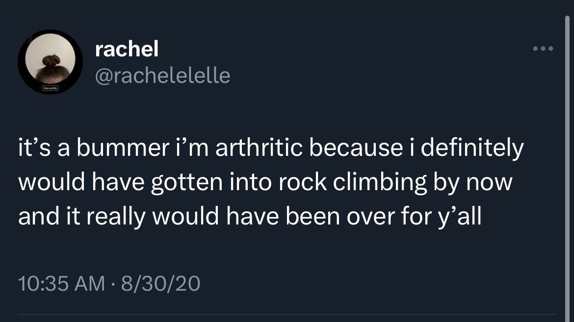 rachelelelle's tweet photo. if only 2020 me could see 2023 me doing both. watch out world https://t.co/AxhoZaZxeU
