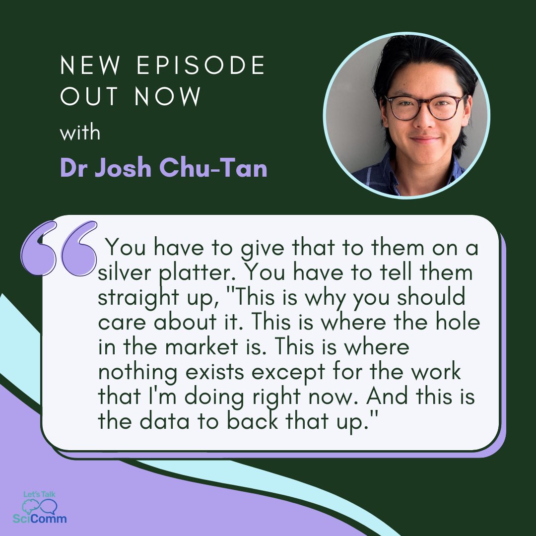 👉 👉 Haven’t checked out this week’s episode yet? We’ve got your Sunday listening sorted!⁣
⁣
We had a fascinating conversation with <a href="/joshchutan/">Josh Chu-Tan</a> who shared superb advice on how to communicate about your work with industry. Please listen and share! ⁣

anchor.fm/letstalkscicom…