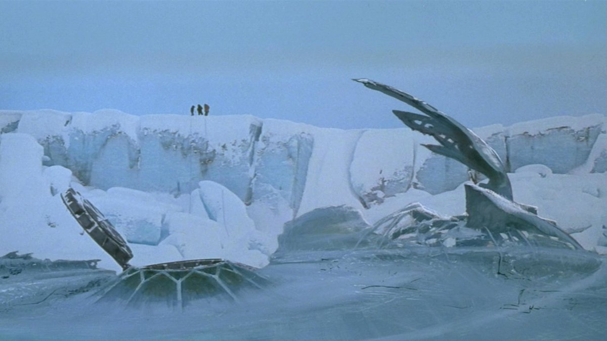 Philip, Mitch, and Tank getting our first look at the alien spacecraft last week.

Second photo as we abseiled down for a closer inspection.