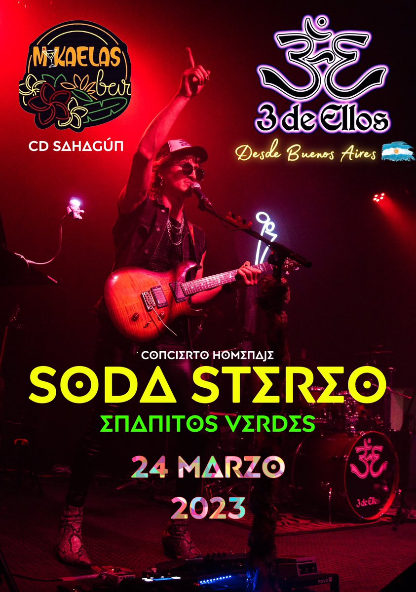 TributoSoda's tweet photo. Este viernes 24 de Marzo en #CdSahagún

Concierto homenaje a #SodaStereo y #EnanitosVerdes 

#cdsahagun #cdsahagunhidalgo #cdsahagúnhidalgo #cdsahagunhgo #CdSahagún #tepeapulco #tepeapulcohidalgo #tepeapulcohgo #sahagun #sahagún #sahagunhidalgo #sahagúnnoticias #sahaguncity https://t.co/7wxsikxfE3