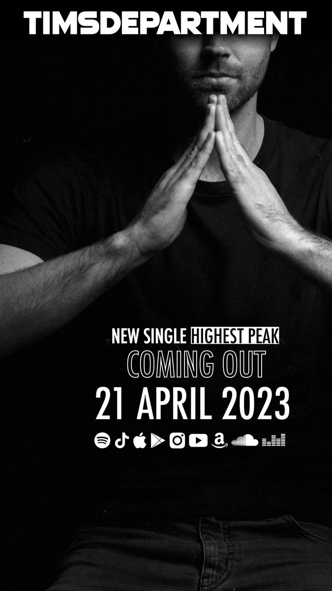 TimsDepartment's tweet photo. #newsingle #highestpeak #comingoutsoon #21april #staytuned #timsdepartment https://t.co/P64MhtPJor