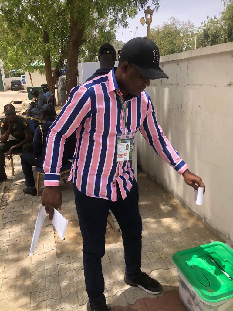 Me, performing my civic responsibility ealier today in Nigeria's local elections.