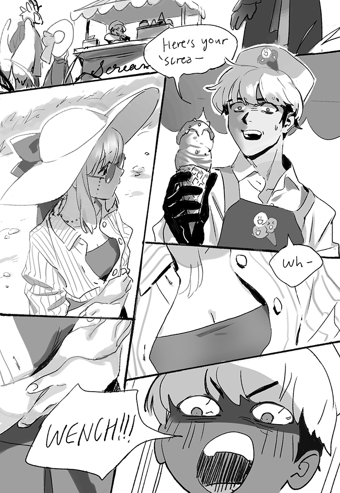 tbh i don't deserve all the beautiful designs ang's been making for me because most of my drawings are just sh*tposts of her OCs
(frilly deer and kpop dude are the same character)