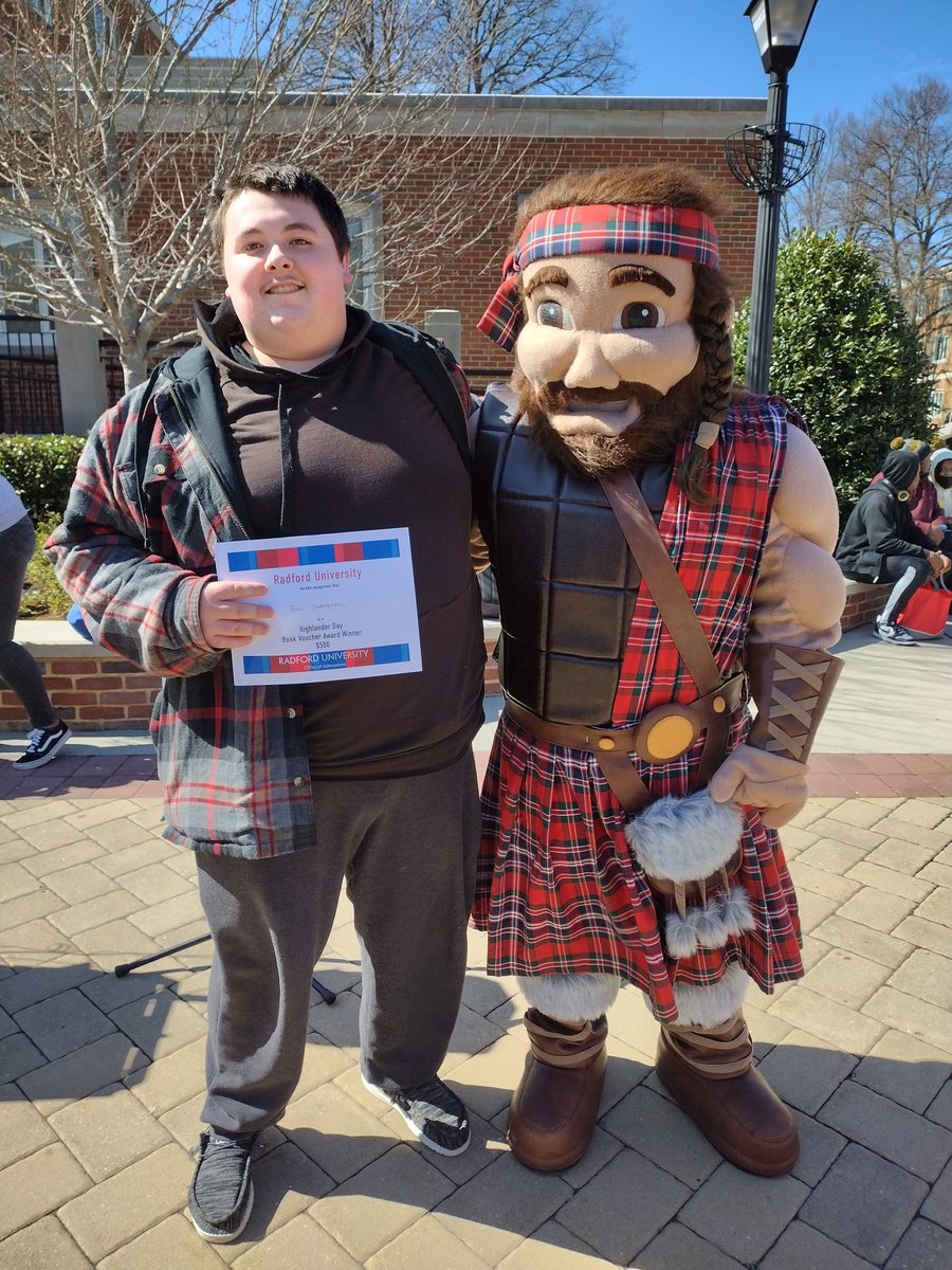 sheilathomp's tweet photo. What a great day at Radford University! I loved visiting my former college and having Ben take a tour. Ben won a scholarship today also! So proud of my son! Go Highlanders!! #readyforradford https://t.co/zXp8m6bhZr