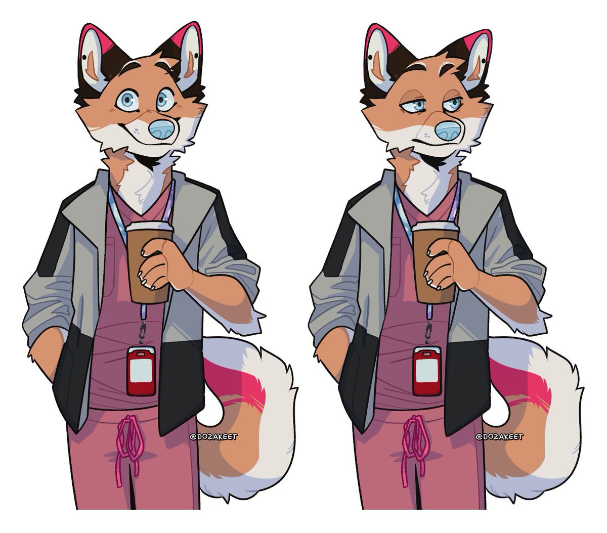 Halfbody &amp; alt expression for @/_sharkpaws ! 🦊