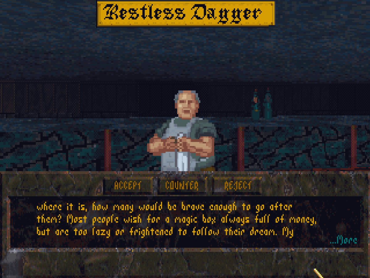 "Most people wish for a magic box always full of money, but are too lazy or frightened to follow their dream."

--The quest giver for King Orghum's Coffer
