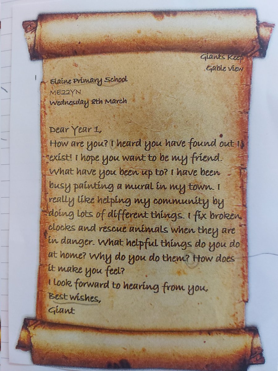 This week we recieved a special letter from the secret giant! We were so excited to write back! But first we had to find out what to include in our letter, so we labelled the letter with all its features ✉💌 <a href="/PrimaryElaine/">Elaine Primary</a>