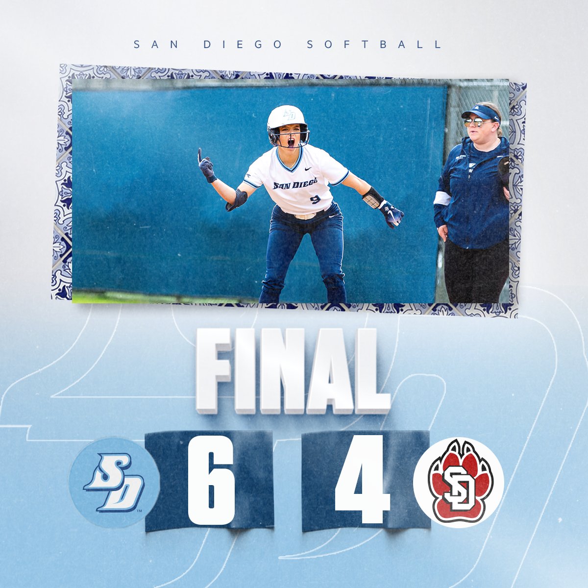 USDToreros's tweet photo. Another three-hit day from Mikalyn Emanuelli and a complete game from Madison Earnshaw powers @USDSoftball to a Saturday sweep!

#GoToreros #TimeToRise https://t.co/1jEngSmbAs