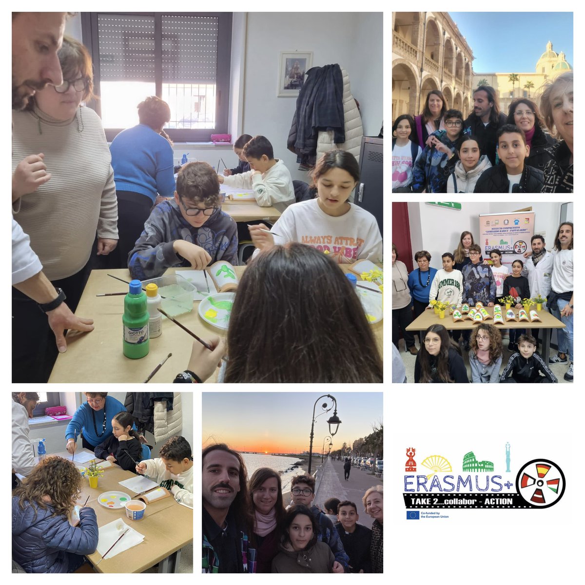 CeipCajal's tweet photo. #Día5 Taller de pintura y visita a Mazara @2Collabor @upeceuta @EUErasmusPlus #Take2collaborACTION🇪🇸🇮🇹🇵🇱🇱🇻 #ErasmusPlus https://t.co/7w4fskJxTn