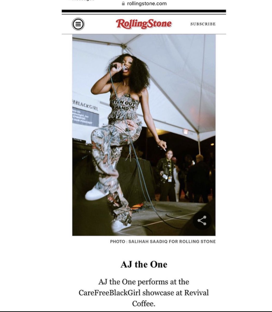 CFBGPod's tweet photo. We love to see it @ajtheuno featured in the @RollingStone performing live at the #CareFreeBlackGirl stage 

https://t.co/o8uZXF9Yu2 https://t.co/04oXbdskKB