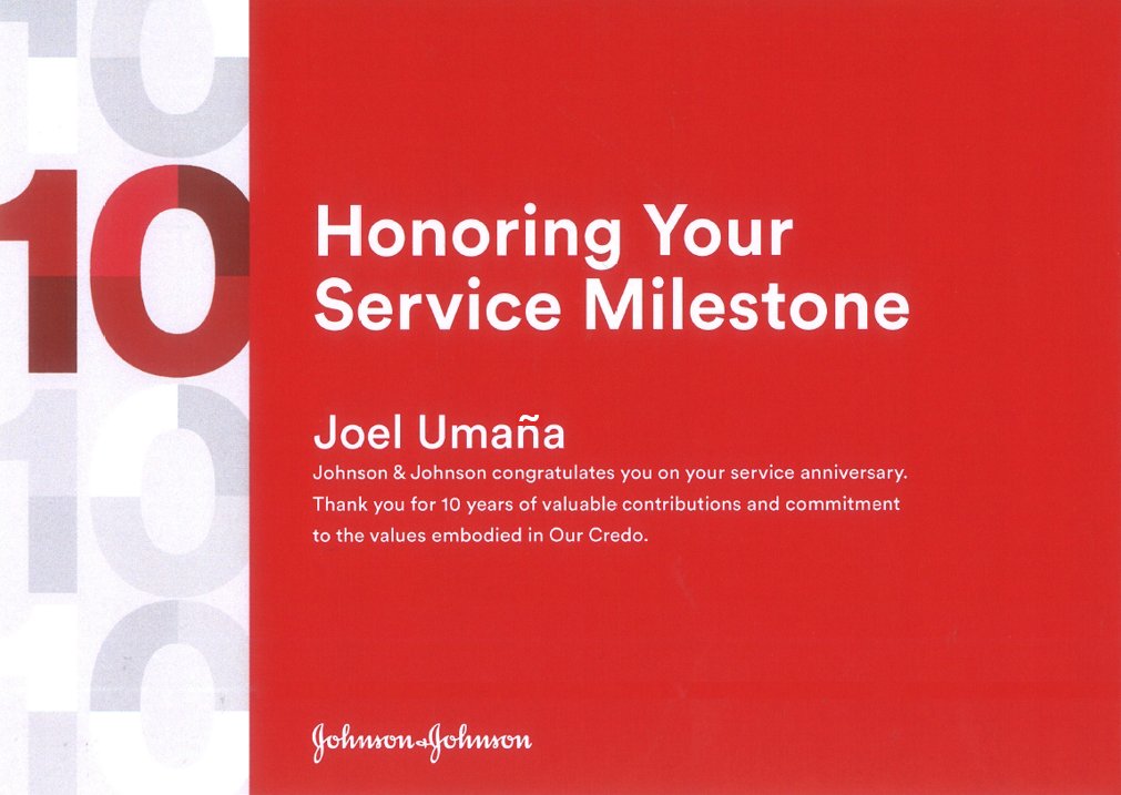 Celebrating an incredible decade at <a href="/JNJNews/">Johnson & Johnson</a>. From positions that relocated me across the US - Ohio, Oregon, Arizona, and California - thank you to those at @Ethicon who have helped me grow and to my customers who have entrusted me along the way to help patients!