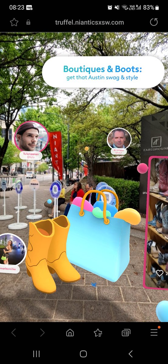nincoroby's tweet photo. Get see sight or local stores direction thanks to augmented reality with @NianticLabs ... #SXSW2023 #SXSW23ECH #AR
@pierrecappelli @jblefevre60
@kalydeoo @tewoz @Xbond49 @Guillaume_Rio @hebiflux https://t.co/xKIEA4Wm9H