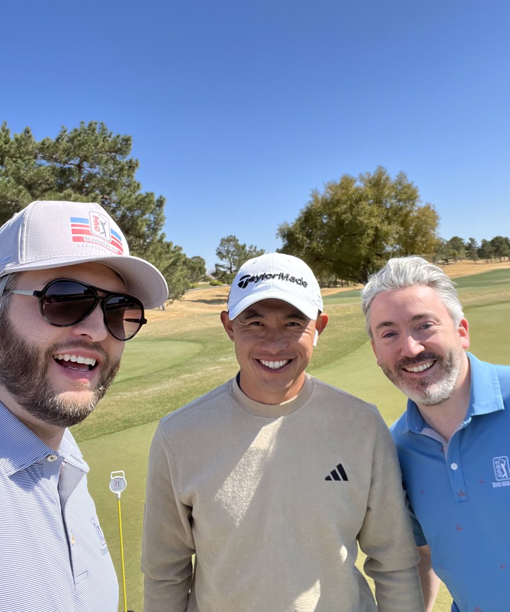 whitesoxken's tweet photo. Unreal round @TPCSummerlinAgr. Thanks @collin_morikawa for letting us interrupt your practice to take a pic. We’ll be rooting for you!! #PGATour #TPCSummerlin https://t.co/tKd8bhN7O8