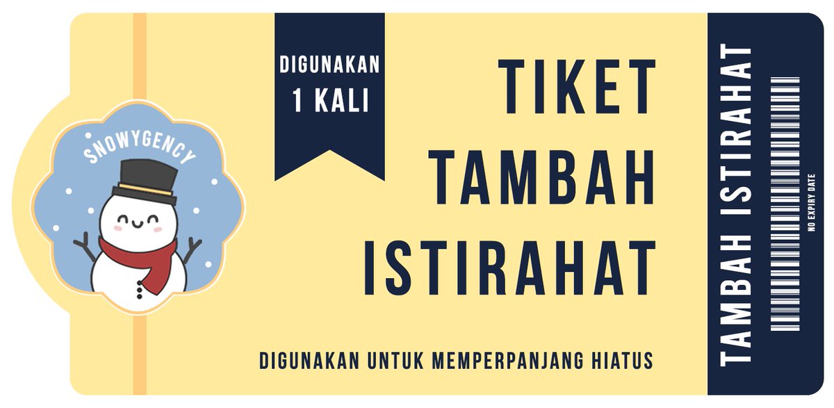 SUBxSNOWY's tweet photo. [REDEEM TICKET]
19.03.2023
@kiminjiews for Tiket Hiatus

20.03.2023 - 22.03.2023 https://t.co/xtppOFppCj