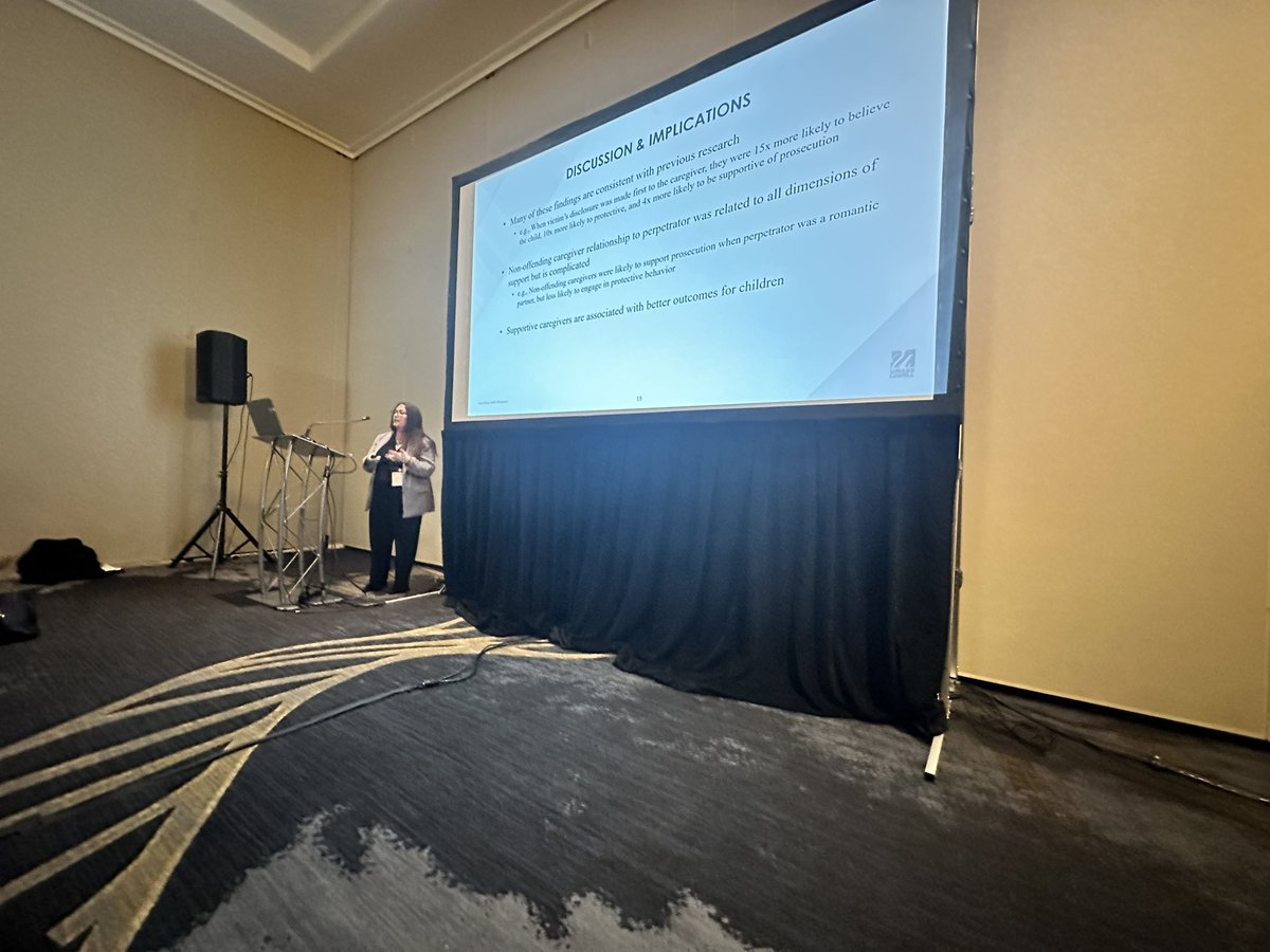 sdara323's tweet image. @hannah_j492 explaining her outstanding work on non-offending caregivers. So proud! #apls41