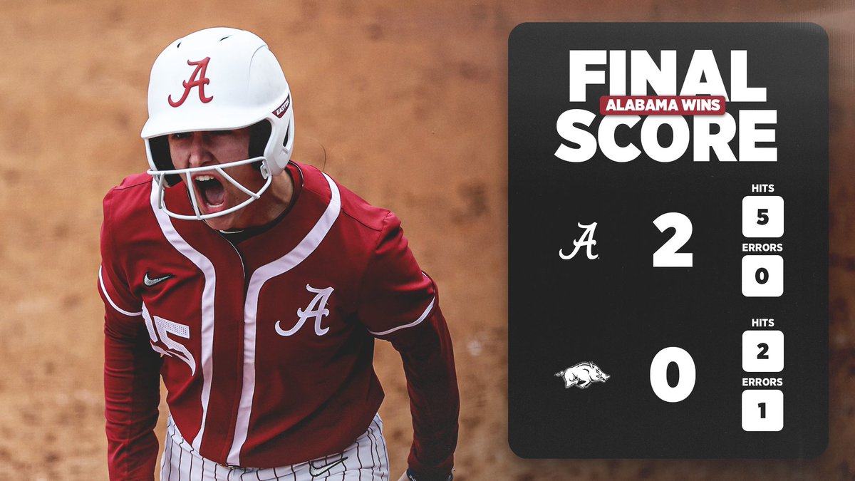 Alabama takes the first game of the weekend series! #Team27 #RollTide