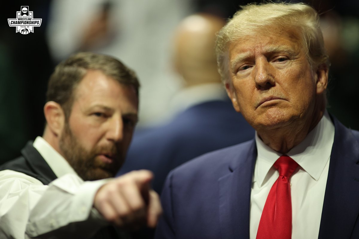 NCAA Wrestling (@ncaawrestling) on Twitter photo Welcome, former President <a href="/realDonaldTrump/">Donald J. Trump</a> and former college wrester, US senator <a href="/SenMullin/">Markwayne Mullin</a> to the wrestling finals!
#NCAAWrestling Welcome, former President <a href="/realDonaldTrump/">Donald J. Trump</a> and former college wrester, US senator <a href="/SenMullin/">Markwayne Mullin</a> to the wrestling finals!
#NCAAWrestling
