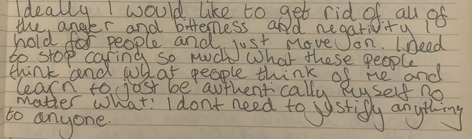 I wrote this just over a year ago in rehab - I kept a diary in there so that when I came out I could