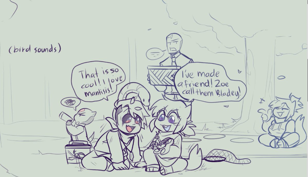 BSkelebunny01's tweet photo. Just a lil doodle of them having a picnic, Erik was there coincidentally so he joins in
#simulalive #SLBon #SLTide #SLZoe #SLLui #SLErik #oc https://t.co/leQEj0d8Wg
