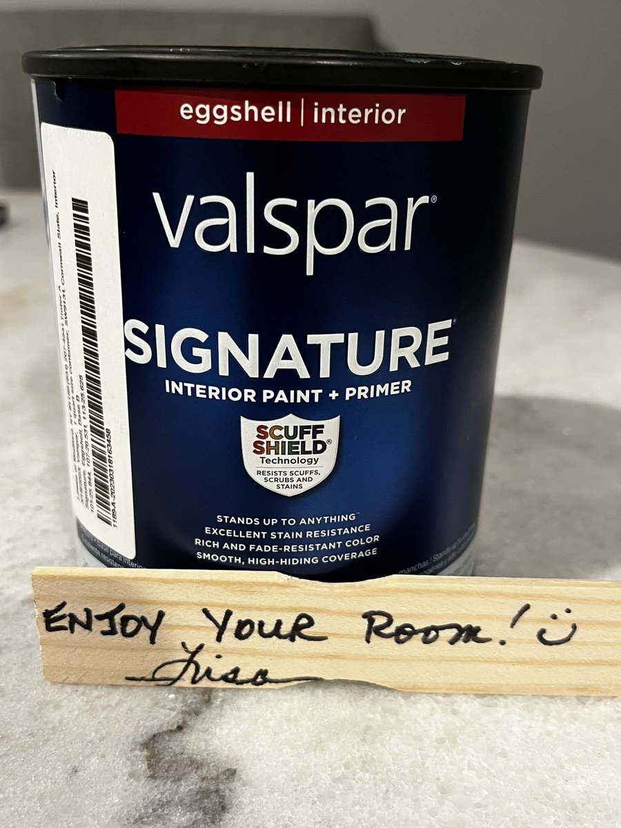 Needed to get a color match paint for my kitchen. Lisa in Medford, Lowe’s 1189 left me a surprise note on my paint stick!  Nice way to end a day and start a project!!