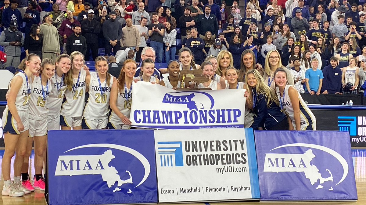 Foxboro is the Div. 2 girls basketball state champion, third state title in last five seasons for the Warriors (2018 and co-champs in 2020) and fourth overall (D3 in ‘95), also third straight season that a Hock team has won D2 title (Oliver Ames last year) #hockomock
