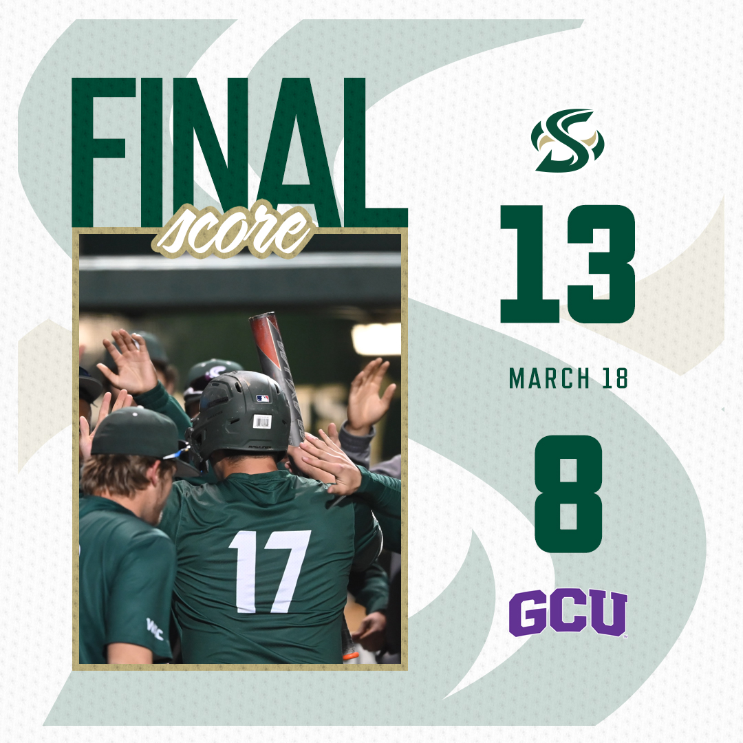 SacStBaseball's tweet photo. FINAL | Sacramento State 13, Grand Canyon 8... Hornets score five in the 8th -- including a grand slam by Vincelli-Simard -- to sink the 'Lopes late. Gouldsmith &amp; Rolling w/3 hits, Smith a grand slam... Zalasky (1-0) the win... Game 2 coming up shortly... #StingersUp @WACsports https://t.co/zIx2xKgJu9