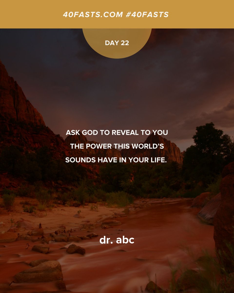 aliciachole's tweet photo. Ask God to reveal to you the power this world’s sounds have in your life. (p. 105)
https://t.co/OI0qFRONT3 #40fasts https://t.co/dVGuNs3fmY