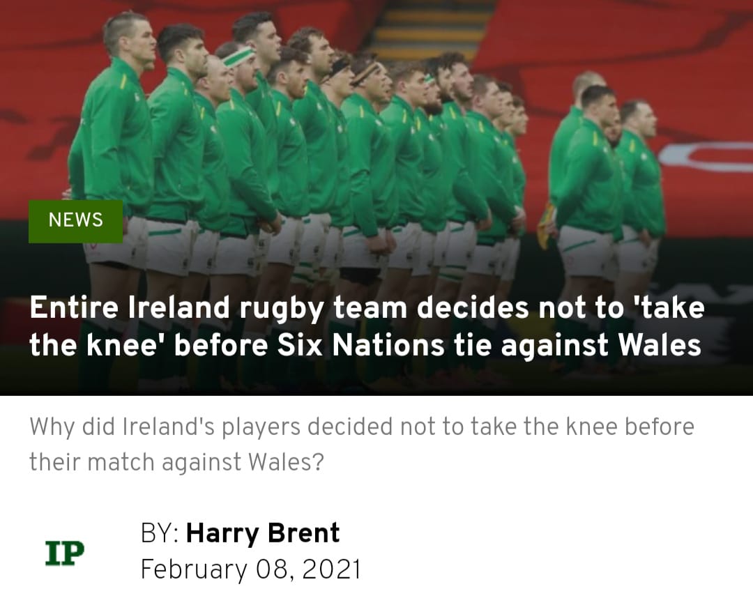 Ireland Stands Victorious As Winners Of The Six Nations Grand Slam 👏

Since 2021 they have shown united integrity, strength & fortitude by refusing to take the BLM knee. 

Cont'd 1/2 👇

#GrandSlam #SixNations2023 #IrelandRugby