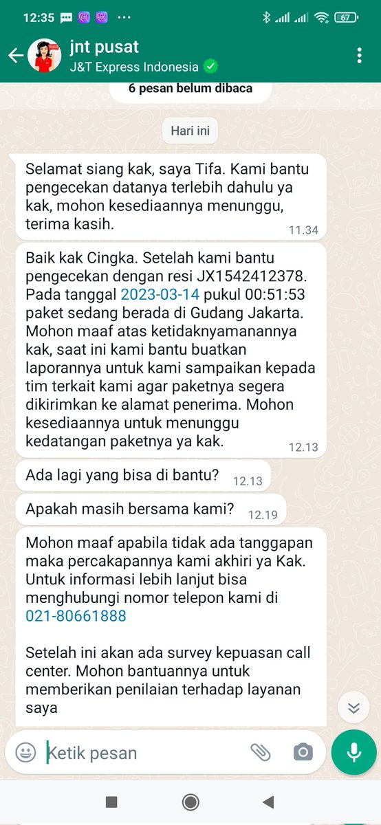 andreaswibi88's tweet photo. @jntexpressid ini paket J&amp;T JX1542412378 dari tanggal 12 tidak terkirim ke customer saya digudanv terus stuck aja di jkt . cb up ke jnt  katanya paket masih dicari maksudnya apa min??? https://t.co/tiAQlFFPN2