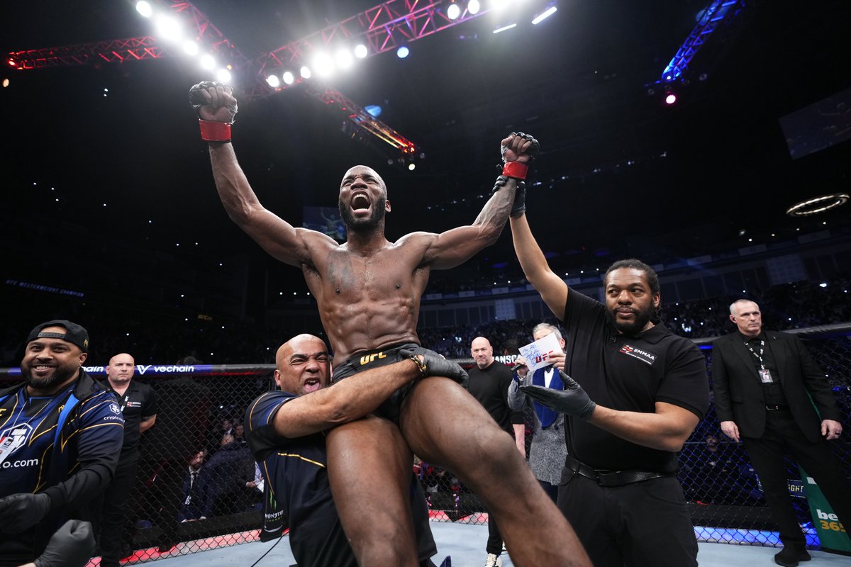 ufc's tweet image. The King of the O2 arena tonight!!!! 👑

@Leon_EdwardsMMA | #UFC286