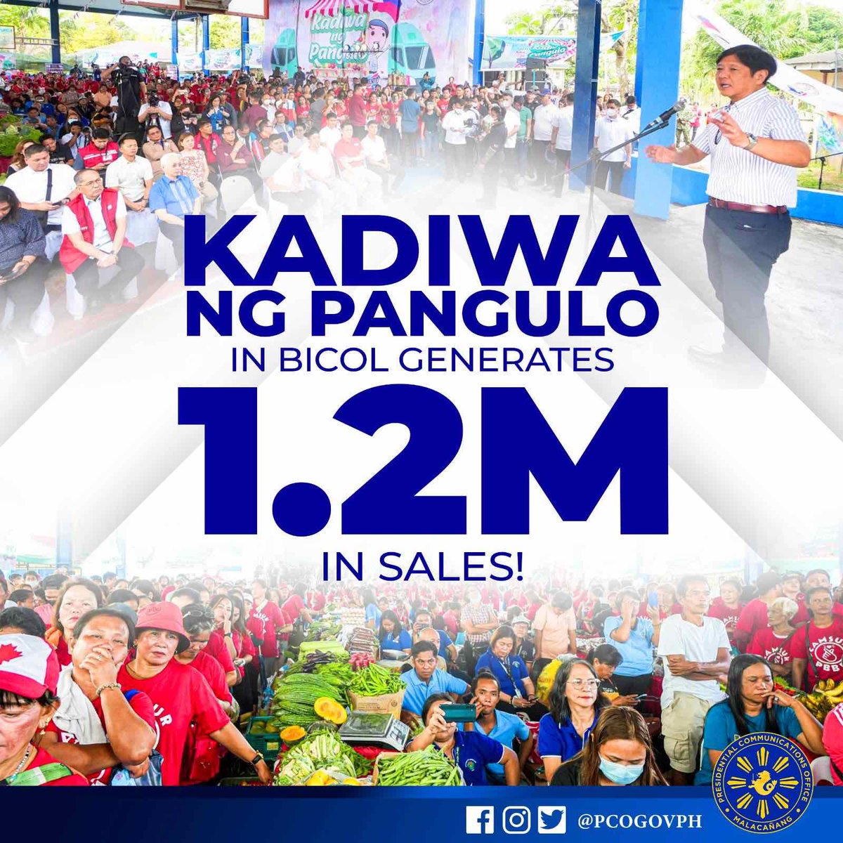 radyopilipinas1's tweet photo. TINGNAN | Benta ng kauna - unahang Kadiwa ng Pangulo sa Bicol Region, umabot sa higit P1.2-million. | via Racquel Bayan https://t.co/uNfQFEps2s