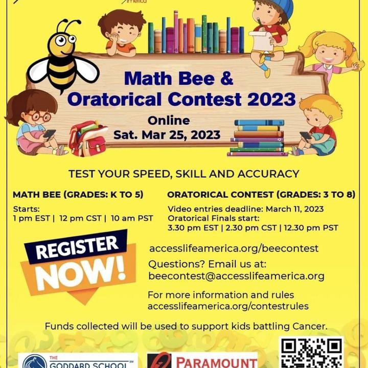 sfindian's tweet photo. Event details and tickets of Math Bee and Oratorical Contest 2023 (Online) in Online Online Indian Events - Indian (Desi) Events, find other Indian events 

https://t.co/WfyHESzqzE https://t.co/Wt3a5QnynY