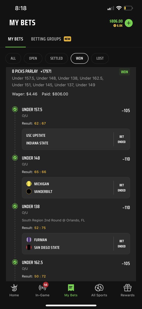 realchanticleer's tweet photo. 179-1 WINNER!!
UNDERS CASHING IN THE COLLEGE BASKETBALL INVITATIONAL!! Under straight down the board! #CBI #MarchMadness #NIT #DraftKings #Bet #UNDERS 179-1 https://t.co/x0feA1Sxv1